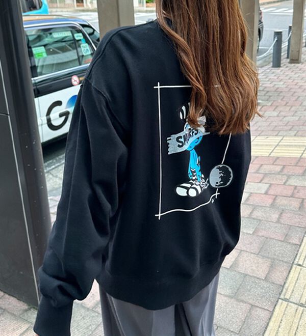 GeeRA（ジーラ）の「【スマーフ】コラボプリントスウェット（メンズカットソー）」｜詳細画像