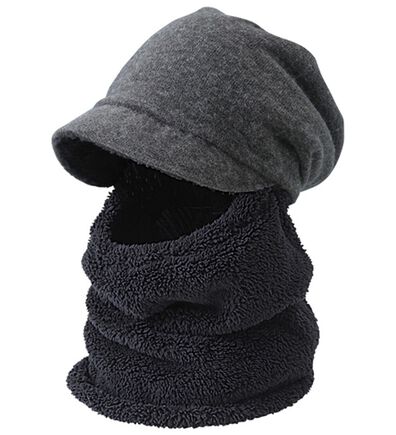「顔まわりすっぽり！あったかキャスケット（帽子）」
