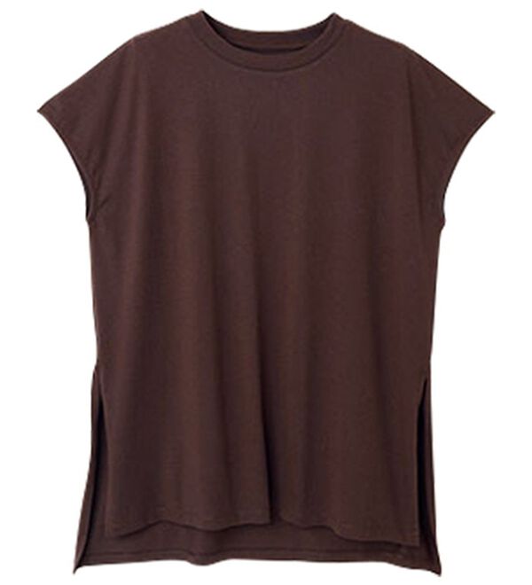 RANAN（ラナン）の「＜ＢＣ＞綿１００％ひんやりサイドスリットフレンチスリーブチュニック（チュニック）」｜詳細画像