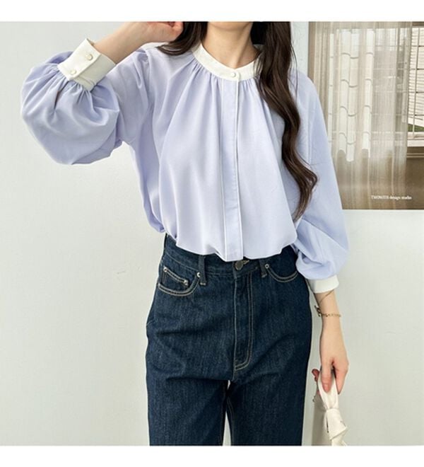 GeeRA（ジーラ）の「前後２ＷＡＹバイカラーブラウス（ブラウス）」｜詳細画像