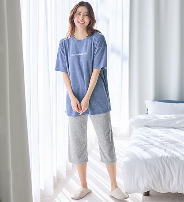 LAVIENNE（ラヴィエンヌ）の「【上質な寝心地を】良眠仕様パイル素材パジャマ＜マリクレールビス＞（パジャマ・ルームウェア）」｜ダスティブルー