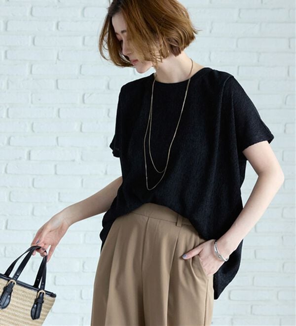 BELLUNA（ベルーナ）の「楊柳素材ドルマンプルオーバー（カットソー）」｜詳細画像