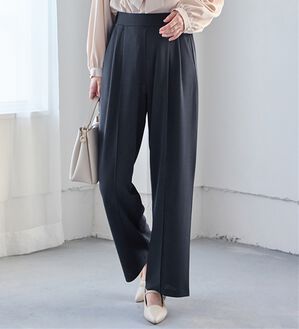 alotta（アロッタ）の「ぐーんと伸びる！ラクして美脚ワイドパンツ（ワイドパンツ・ガウチョ）」｜ダークネイビー