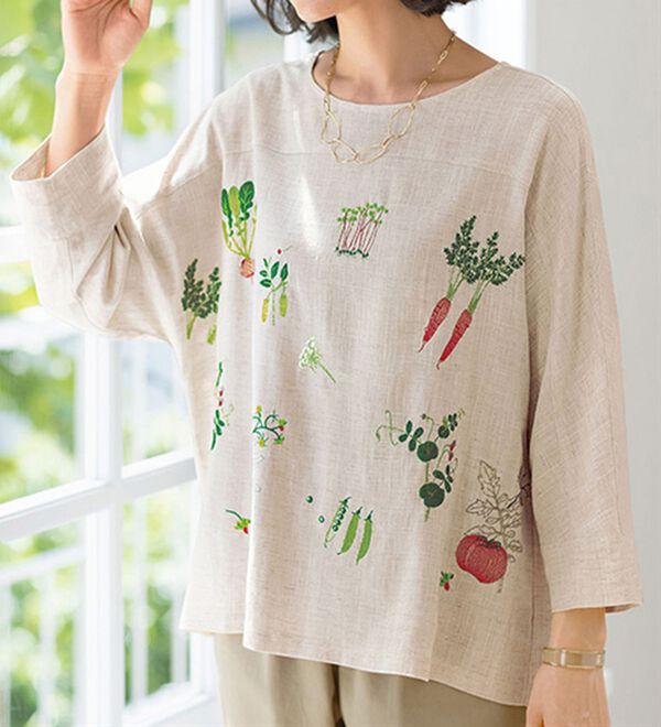 お野菜刺しゅうゆったりブラウス - ベルーナ【公式】