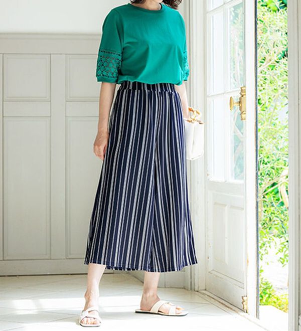 BELLUNA（ベルーナ）の「ヒンヤリ冷感イージーガウチョパンツ（ワイドパンツ・ガウチョ）」｜詳細画像