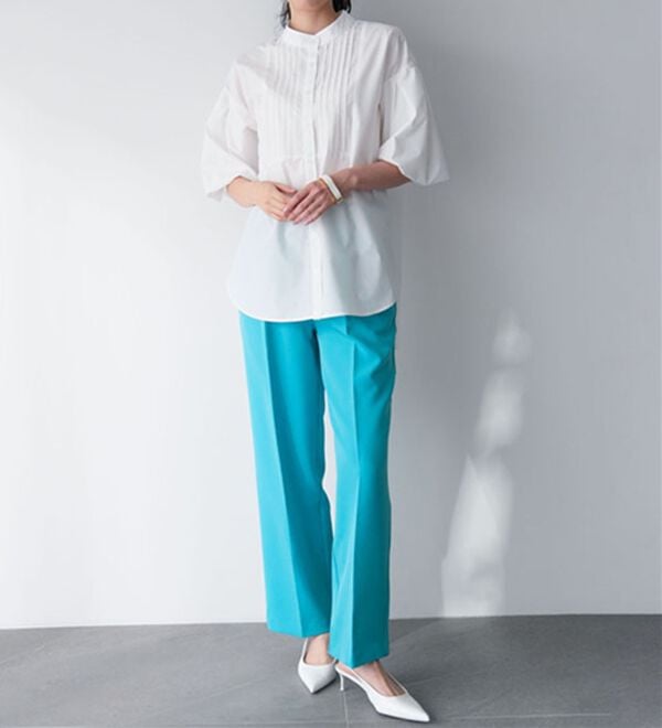RANAN（ラナン）の「【選べる２丈】機能付！美脚シルエットセンタープレスワイドパンツ（フルレングスパンツ）」｜詳細画像