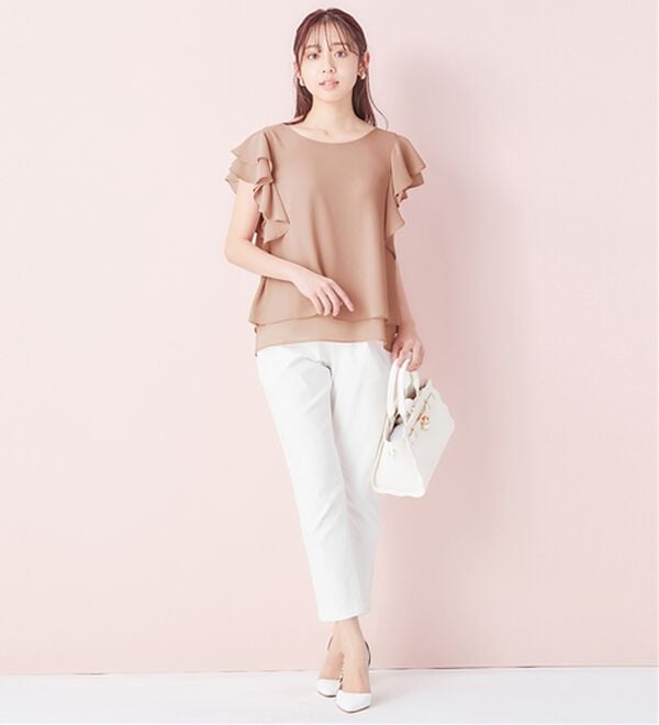 alotta（アロッタ）の「楊柳シフォン袖フリルブラウス（ブラウス）」｜詳細画像