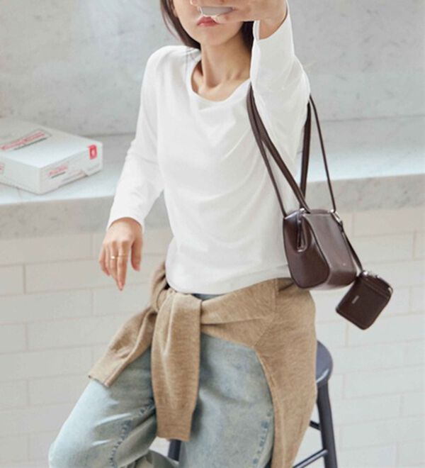 CHAN ME（チャンミ）の「ラウンドネックＴシャツ（Tシャツ）」｜詳細画像