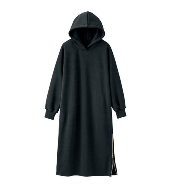 GeeRA（ジーラ）の「裏起毛裾ファスナーパーカーワンピース（カットソーワンピース）」｜詳細画像