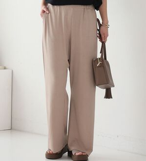 A HAPPY MARILYN（アハッピーマリリン）の「【Ｌ～８Ｌ】丈が選べる！さらトロリブイージーパンツ（ワイドパンツ・ガウチョ）」｜モカ