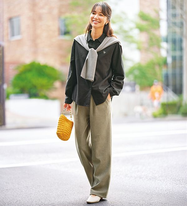 BELLUNA（ベルーナ）の「肩掛けニット&times;ビエラ起毛シャツ（シャツ）」｜詳細画像