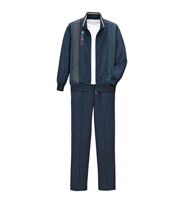 「【２着組】さらっと快適！フルジップホームスーツ（メンズルームウェア）」｜詳細画像