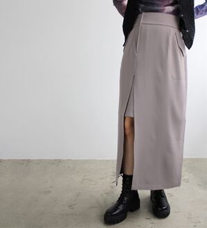 GeeRA（ジーラ）の「ポケット付スリットタイトスカート（ロングスカート）」｜グレー
