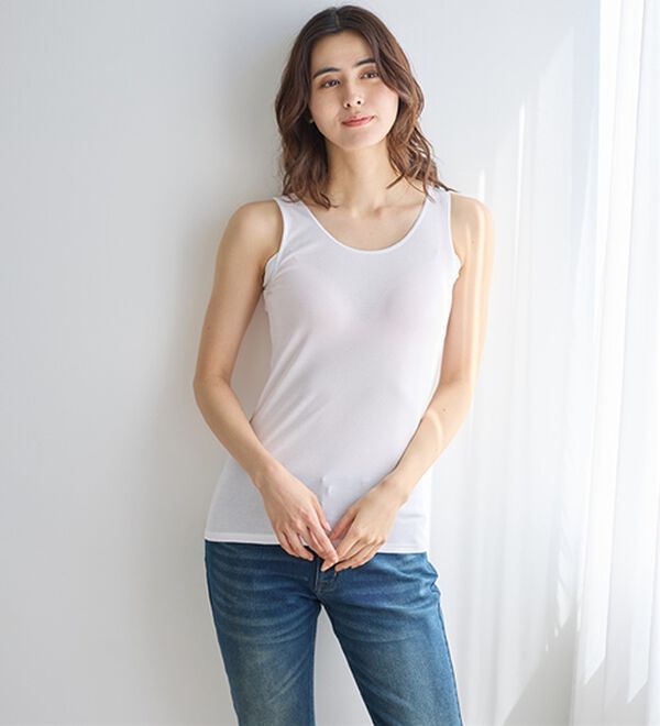 LAVIENNE（ラヴィエンヌ）の「【汗かきさん必見！】涼感サラッと快適汗取りタンクトップインナー＜さらりラボ＞（肌着・インナーウェア）」｜詳細画像