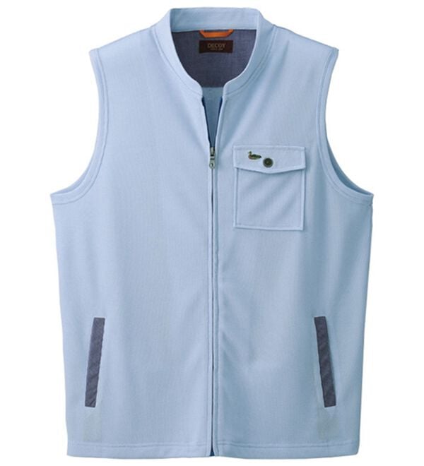 「＜デコイ＞サッと羽織れるスタイリッシュベスト（メンズベスト）」｜サックス杢