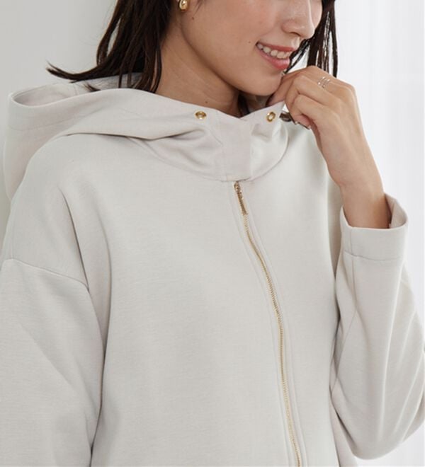 BELLUNA（ベルーナ）の「衿デザインロング丈パーカー（パーカー）」｜詳細画像