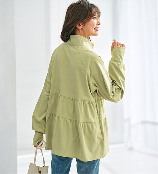 BELLUNA（ベルーナ）の「ティアードデザインラッシュガードＵＶ対策ジャケット（パーカー）」｜ライトグリーン