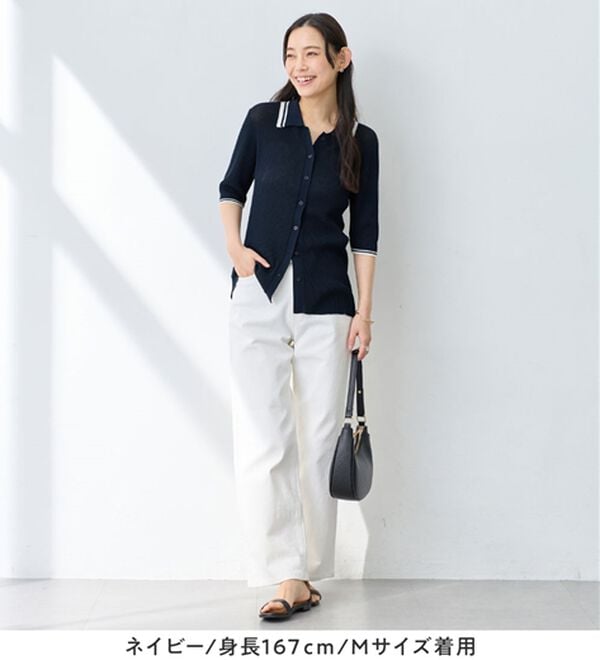 Viola e Viola（ヴィオラ エ ヴィオラ）の「アソートシアーリブニットポロシャツ（ポロシャツ）」｜詳細画像