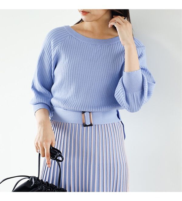 GeeRA（ジーラ）の「前後２ＷＡＹプリーツニットワンピース（ニットワンピース）」｜詳細画像