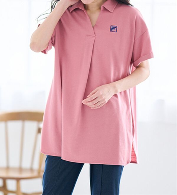 RANAN（ラナン）の「＜ＦＩＬＡ＞吸汗速乾・ＵＶ対策　鹿の子チュニックポロシャツ（チュニック）」｜詳細画像