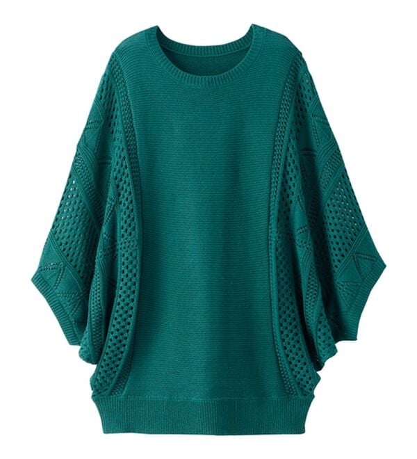 BELLUNA（ベルーナ）の「透かし編ドルマンニットプルオーバー（ニット・セーター）」｜詳細画像