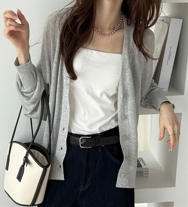 GeeRA（ジーラ）の「接触冷感！Ｖネックカーディガン（ニットカーディガン）」｜詳細画像