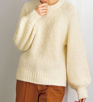 VINNO（ヴィノ）の「ウール入ブークレニットプルオーバー（ニット・セーター）」｜詳細画像