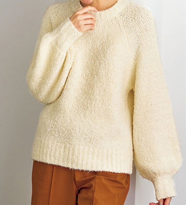 VINNO（ヴィノ）の「ウール入ブークレニットプルオーバー（ニット・セーター）」｜詳細画像