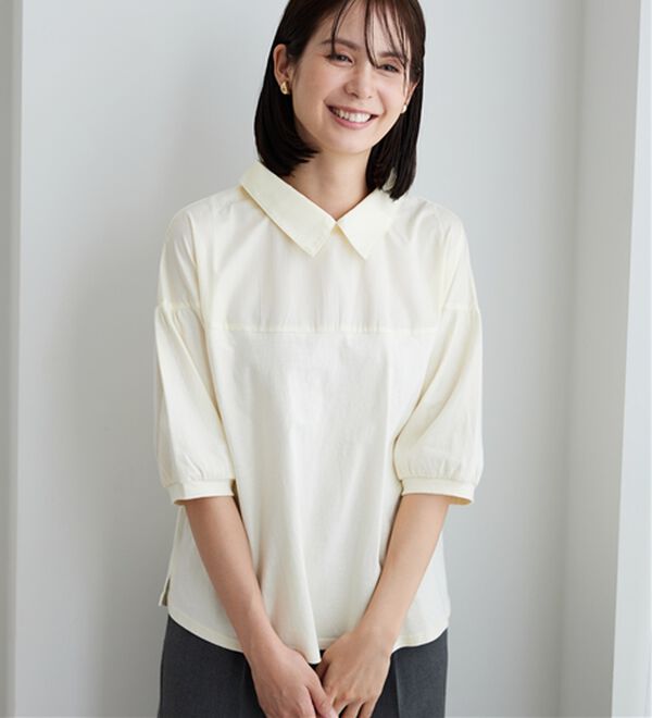 BELLUNA（ベルーナ）の「衿付き異素材切替プルオーバー（カットソー）」｜詳細画像