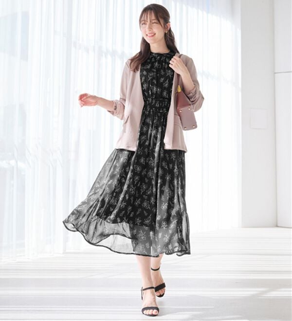 alotta（アロッタ）の「【接触冷感】インナー付シャーリングシフォンワンピース（その他ワンピース）」｜詳細画像