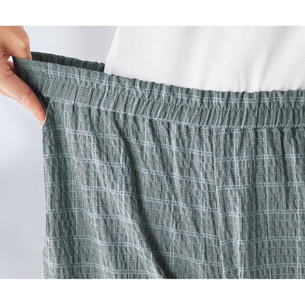 BELLUNA（ベルーナ）の「サッカー素材ゆったりシェフパンツ（ワイドパンツ・ガウチョ）」｜詳細画像