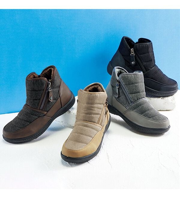 BELLUNA（ベルーナ）の「４Ｅはっ水ダブルファスナーショートブーツ（ブーツ）」｜詳細画像