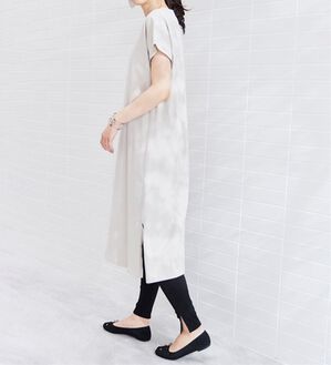 RANAN（ラナン）の「【レギンス付】＜ＢＣ＞綿１００％ひんやりワンピース（その他ワンピース）」｜ライトグレー