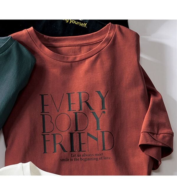 ルフラン（ルフラン）の「綿混フォト＆ロゴの大人Ｔシャツ（Tシャツ）」｜テラコッタ