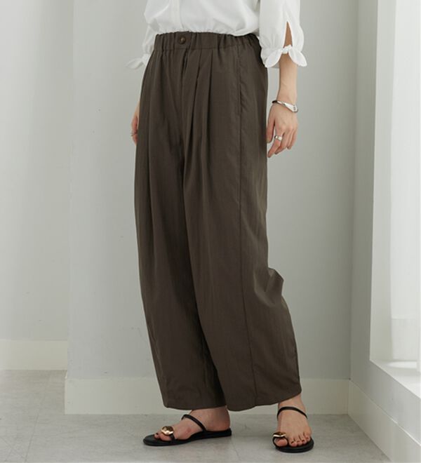 BELLUNA（ベルーナ）の「ビンテージ調タックワイドパンツ（ワイドパンツ・ガウチョ）」｜詳細画像