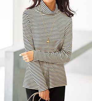 BELLUNA（ベルーナ）の「うっとりなめらか素材ハイネックプルオーバー（カットソー）」｜詳細画像