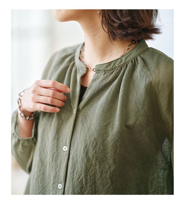 BELLUNA（ベルーナ）の「大人の透け感かのこ編デザインブラウス（ブラウス）」｜詳細画像