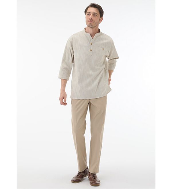 「ざっくり木綿のゆったりリラックスシャツ（メンズシャツ）」｜詳細画像