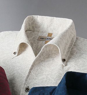 「綿１００％ソフトコーデュロイシャツ（メンズシャツ）」｜ホワイト