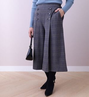 BELLUNA（ベルーナ）の「ウール調素材キュロットパンツ（その他パンツ）」｜チャコール系チェック