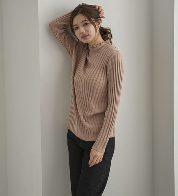 BELLUNA（ベルーナ）の「ウール入りウォッシャブルセーター（ニット・セーター）」｜詳細画像