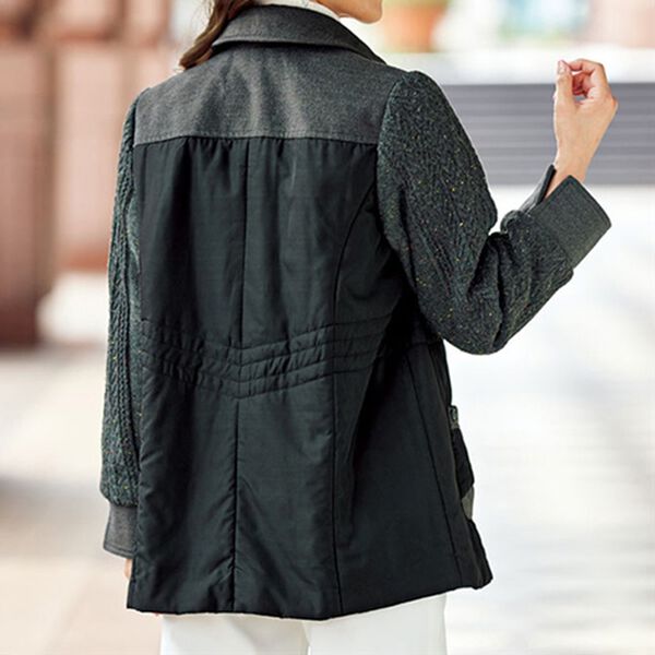 BELLUNA（ベルーナ）の「カラーネップニット切替中わたコート（ハーフコート）」｜詳細画像