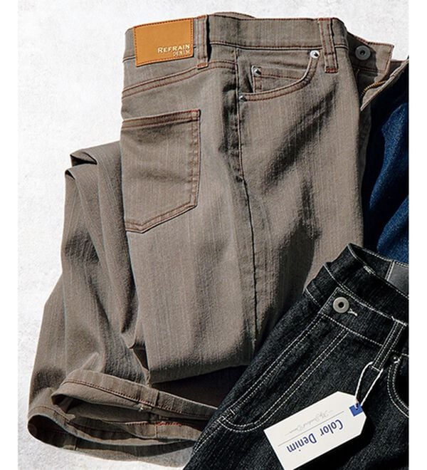 ルフラン（ルフラン）の「「垢抜け」カラーデニム（フルレングスパンツ）」｜モカ