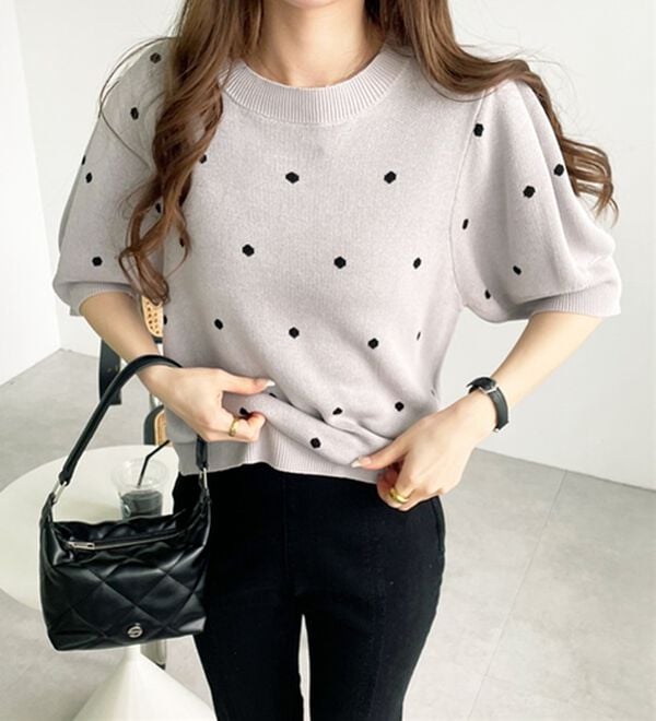 GeeRA（ジーラ）の「ドット柄ジャガードトップス（ニット・セーター）」｜詳細画像