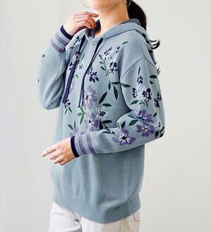 花柄ジャカード素材ニットパーカー - ベルーナ【公式】