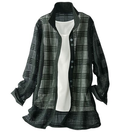 BELLUNA（ベルーナ）の「夏のお出かけにこれ一枚！シアーチェック素材ジャケット（その他ジャケット）」