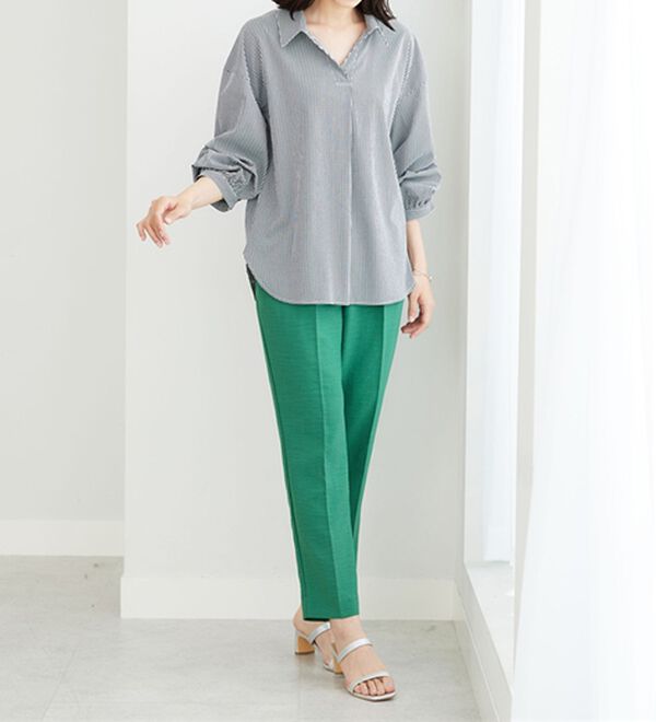 BELLUNA（ベルーナ）の「袖タックデザインスキッパーシャツ（シャツ）」｜詳細画像