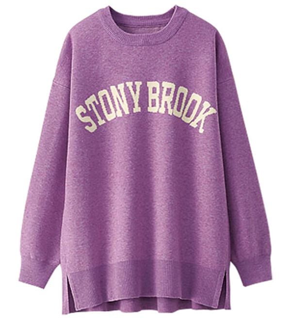 BELLUNA（ベルーナ）の「ジャカードニット素材ロゴプルオーバー（ニット・セーター）」｜ラベンダー