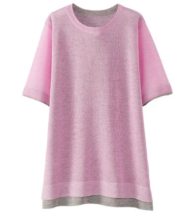 BELLUNA（ベルーナ）の「重ね着風配色シアーニットプルオーバー（ニット・セーター）」