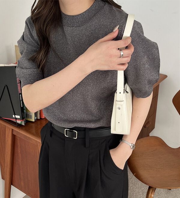 GeeRA（ジーラ）の「ラメパフスリーブニット（ニット・セーター）」｜詳細画像